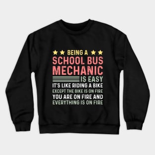 Funny School Bus Mechanic Technician Crewneck Sweatshirt